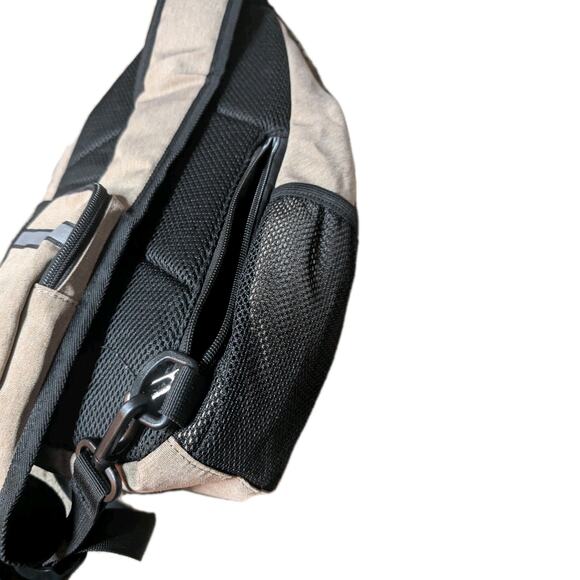 MOSISO Tan Sling Bag With Front Square Pockets And USB Charging Port - Picture 11 of 13